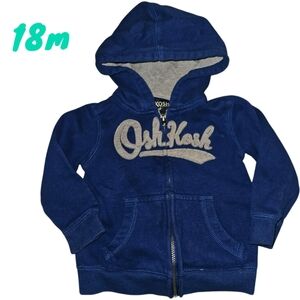 OshKosh Bgosh Baby 18m Logo Zip Jacket Blue Hoodie Warm Multi Season